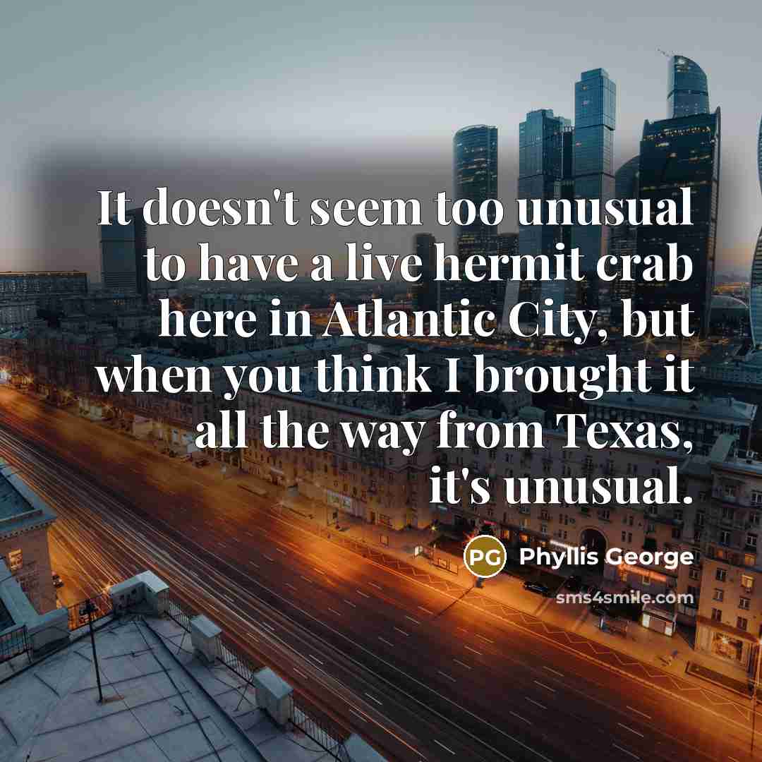 “It doesn't seem too unusual to have a live hermit…” quote by Phyllis George