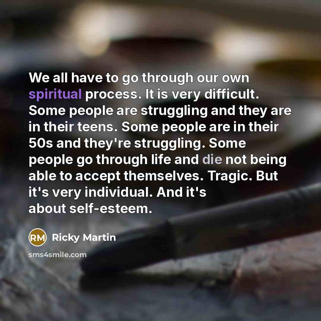 “We all have to go through our own spiritual process.…” quote by Ricky Martin