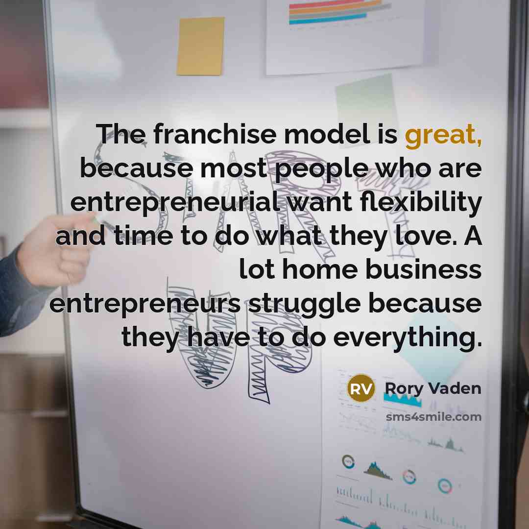 “The franchise model is great, because most people who are…” quote by Rory Vaden