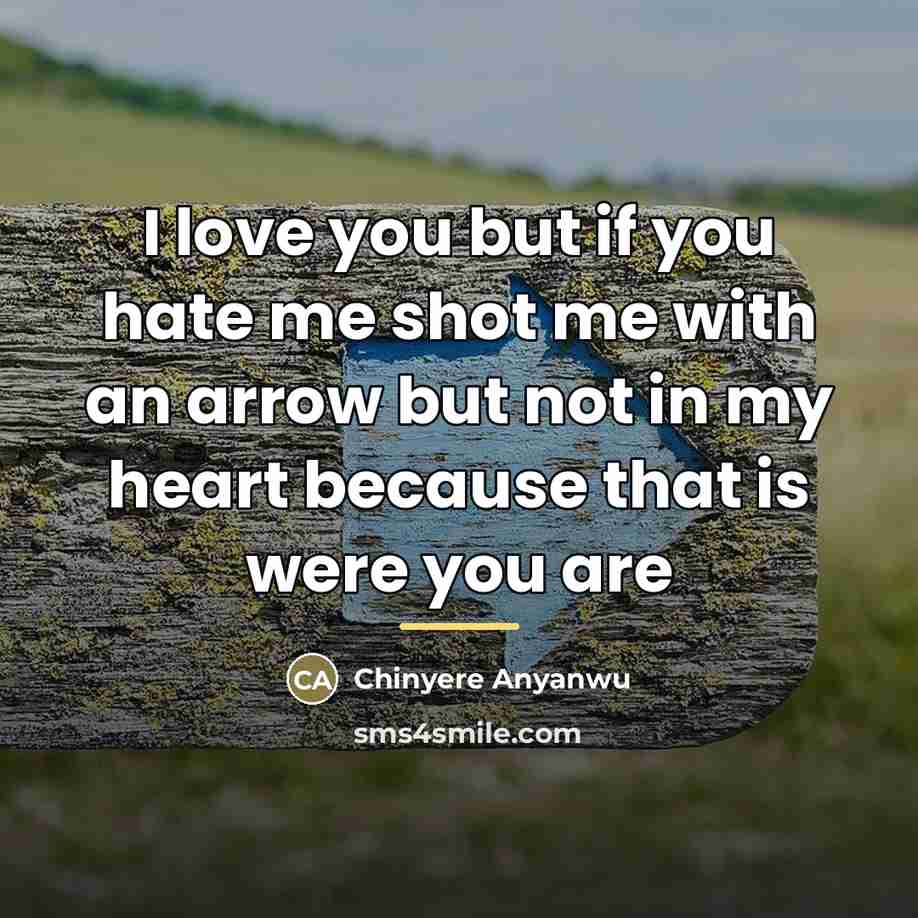 “I love you but if you hate me shot me…” quote by Chinyere Anyanwu