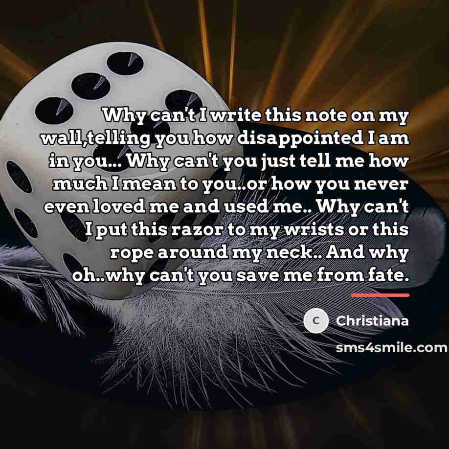 “Why can't I write this note on my wall,telling you…” quote by Christiana