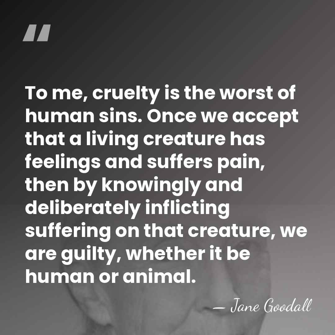 To me, cruelty is the worst of human sins. Once we accept&hellip; - Jane Goodall