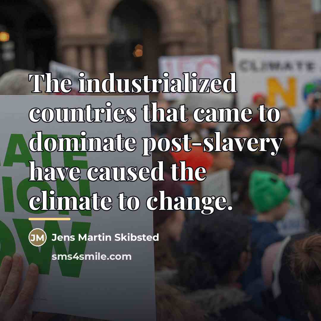 “The industrialized countries that came to dominate post-slavery have caused…” quote by Jens Martin Skibsted