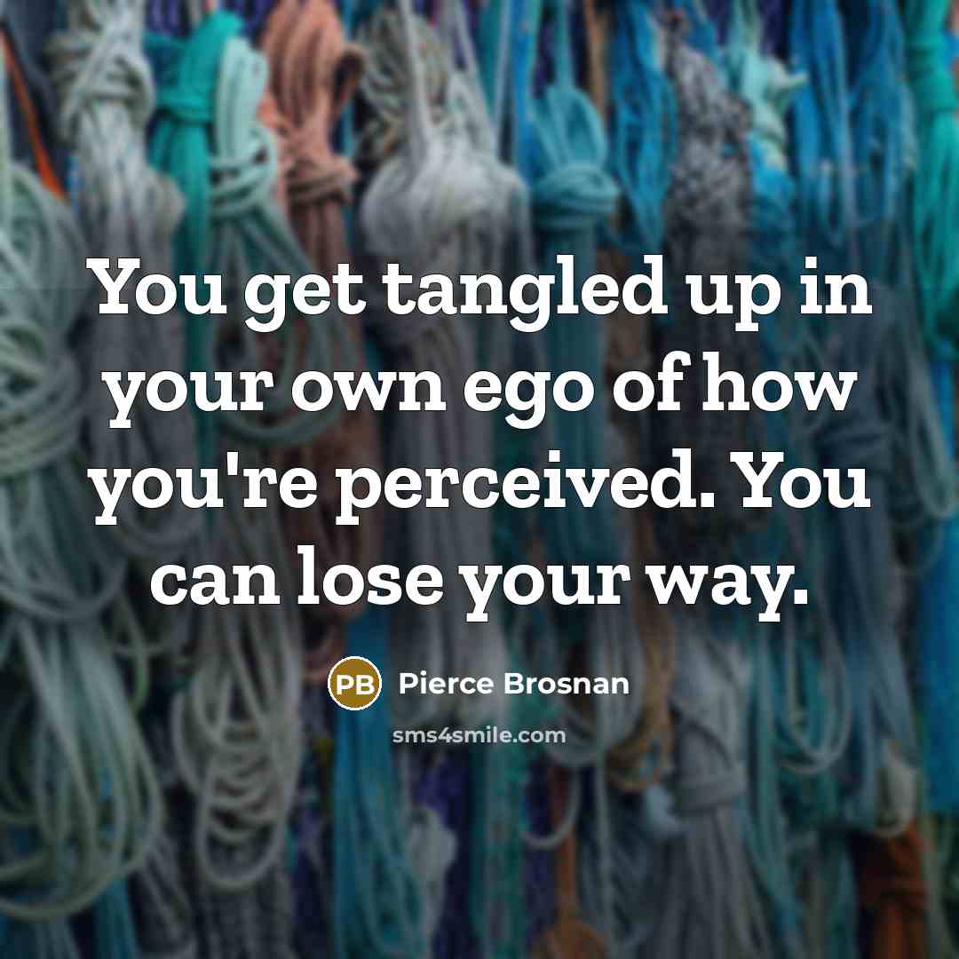 “You get tangled up in your own ego of how…” quote by Pierce Brosnan