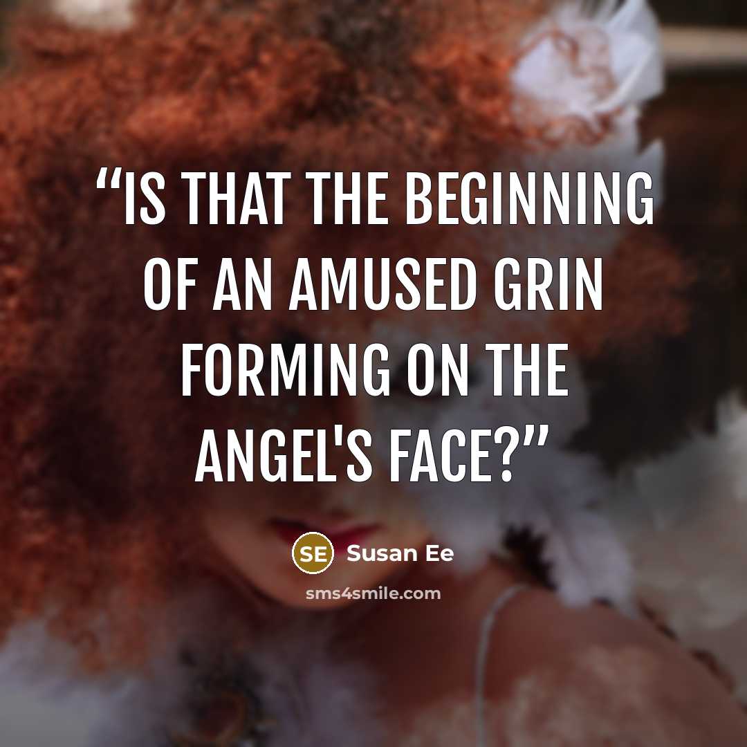 “Is that the beginning of an amused grin forming on the angel's face?” quote by Susan Ee
