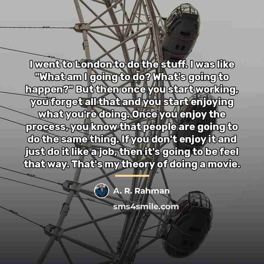 “I went to London to do the stuff. I was…” quote by A. R. Rahman