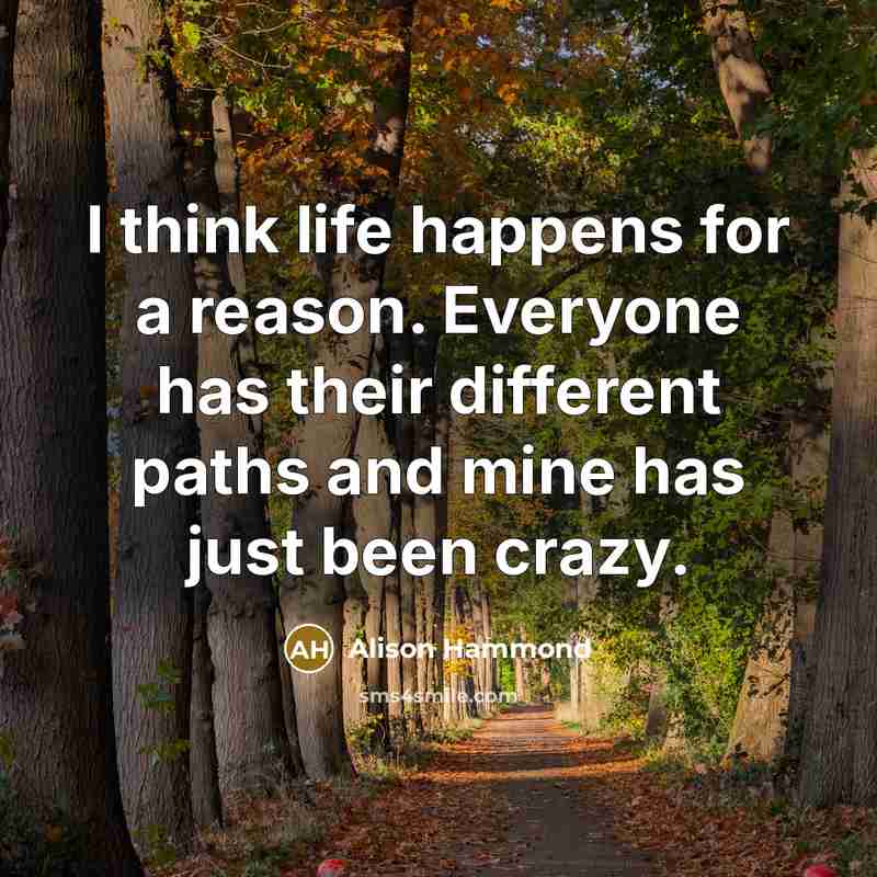 “I think life happens for a reason. Everyone has their…” quote by Alison Hammond