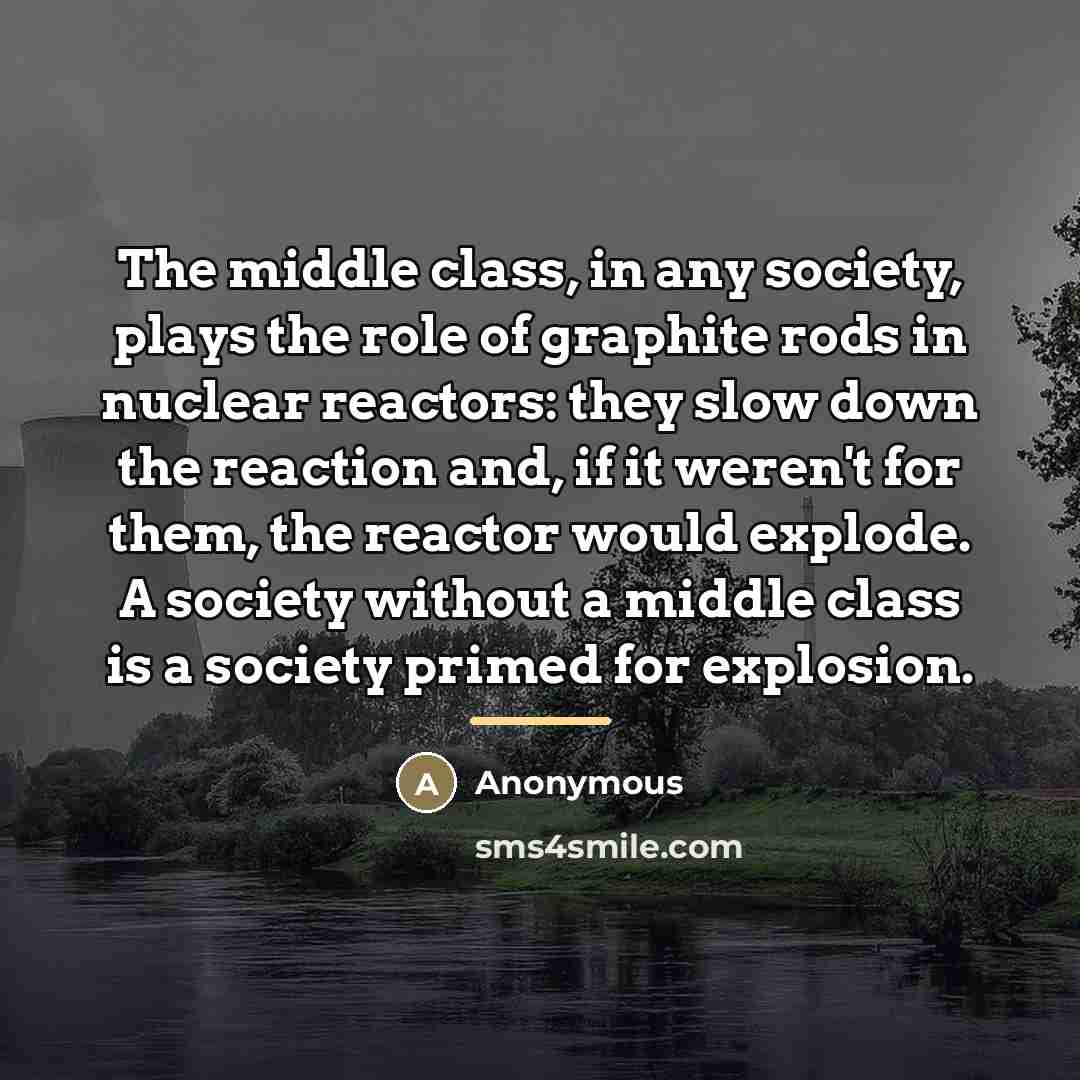 “The middle class, in any society, plays the role of…” quote by Anonymous