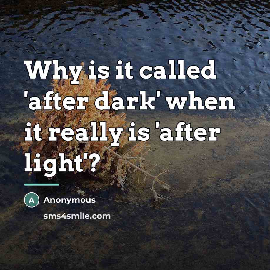“Why is it called 'after dark' when it really is…” quote by Anonymous