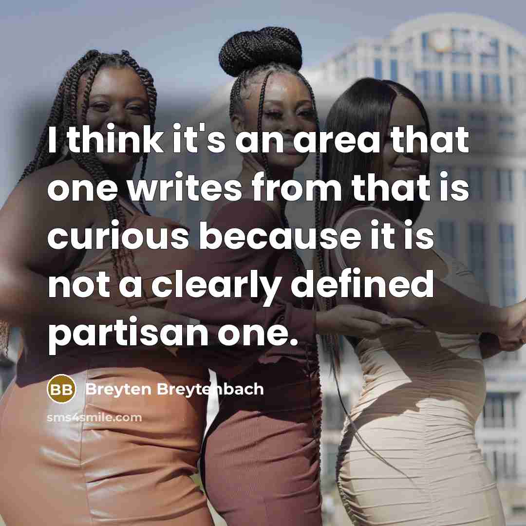 “I think it's an area that one writes from that…” quote by Breyten Breytenbach