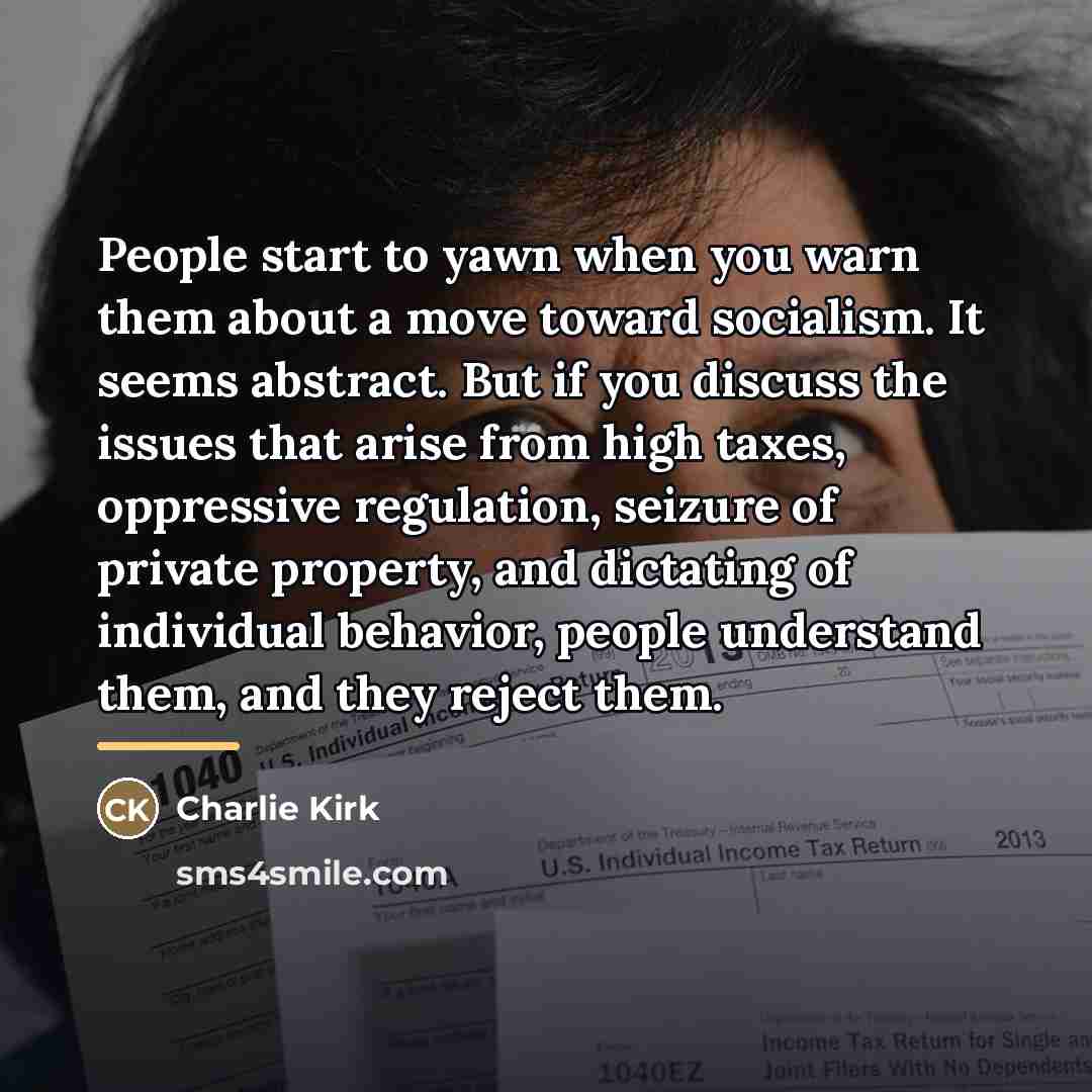 “People start to yawn when you warn them about a…” quote by Charlie Kirk
