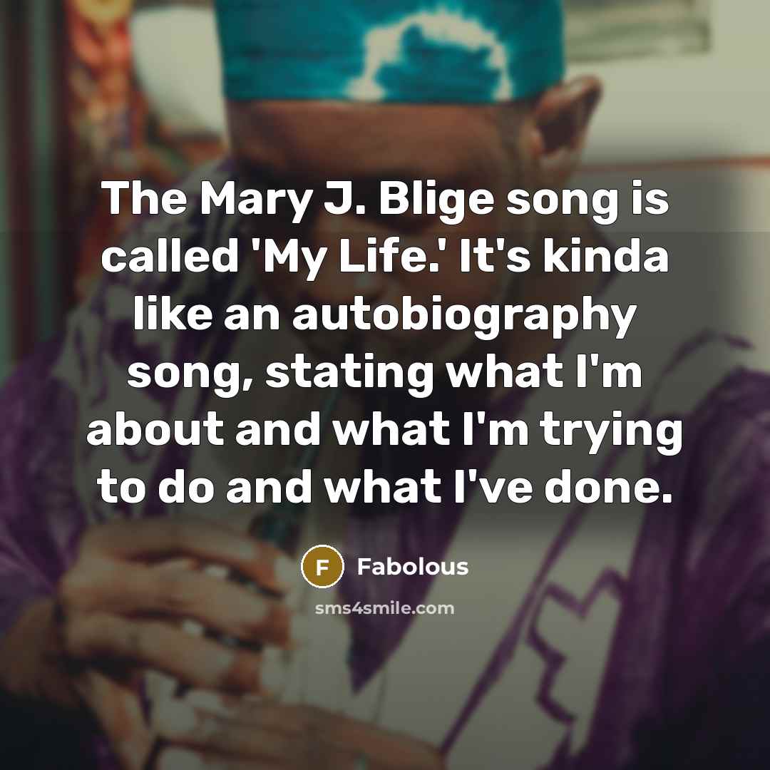 “The Mary J. Blige song is called 'My Life.' It's…” quote by Fabolous