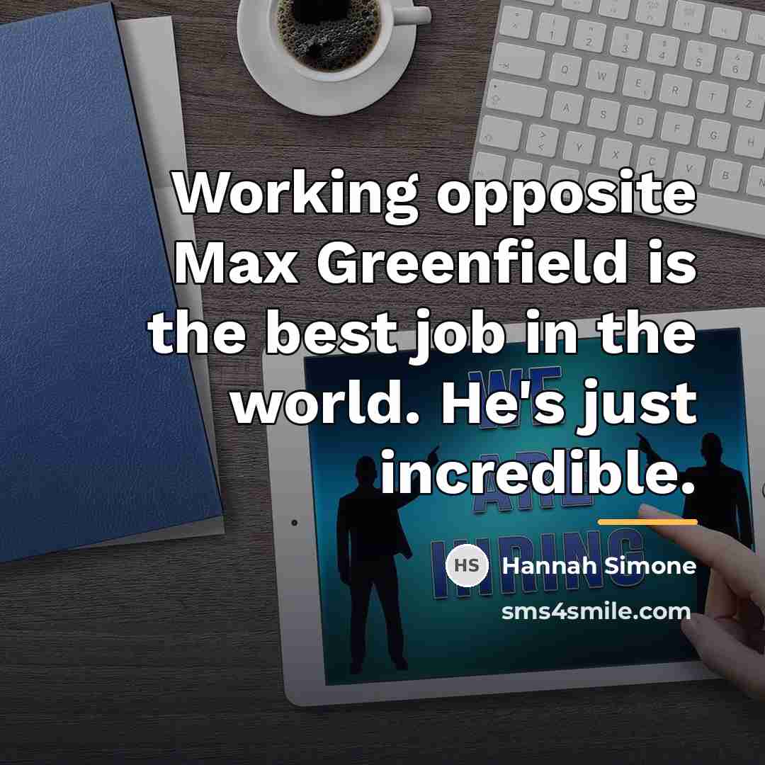 “Working opposite Max Greenfield is the best job in the…” quote by Hannah Simone
