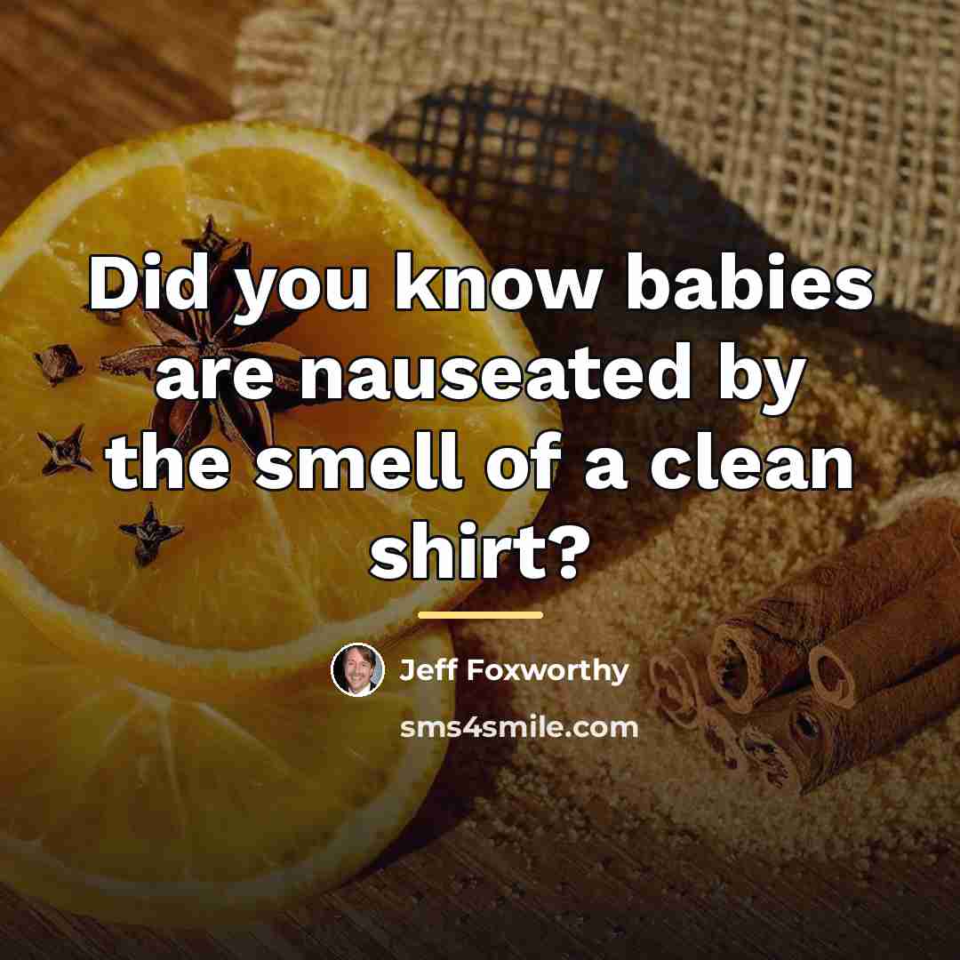 “Did you know babies are nauseated by the smell of…” quote by Jeff Foxworthy