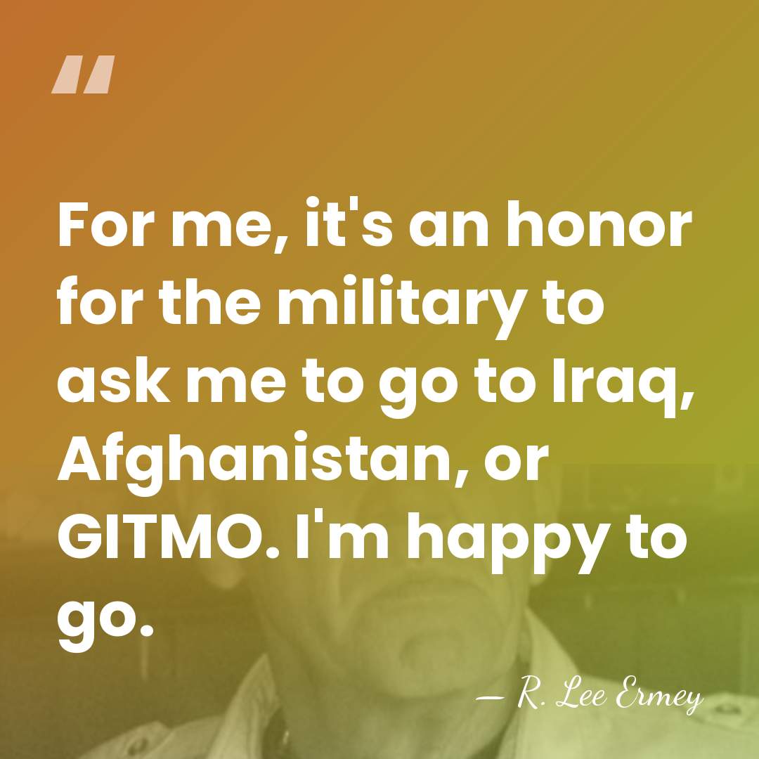 For me, it's an honor for the military to ask me to&hellip; - R. Lee Ermey