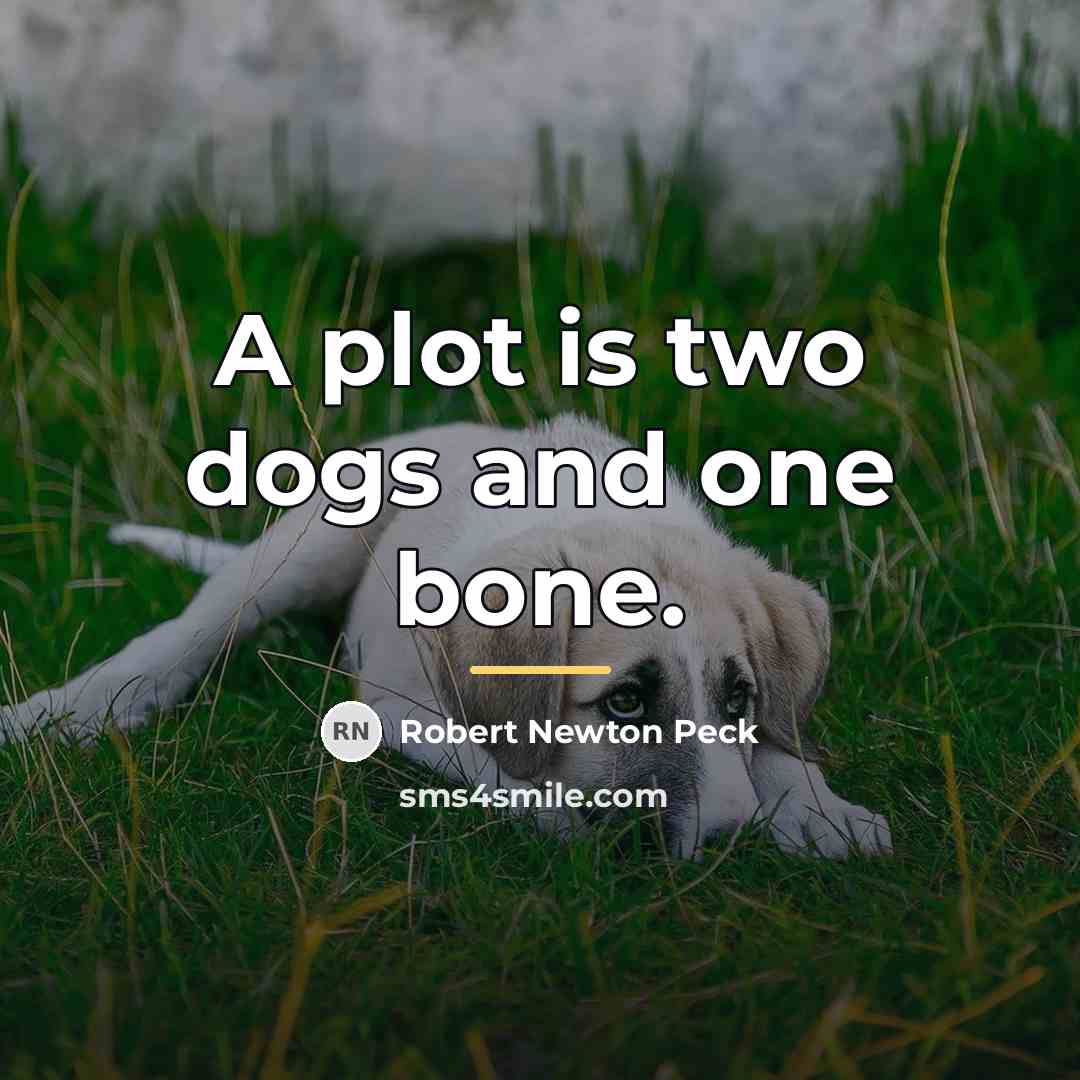 “A plot is two dogs and one bone.…” quote by Robert Newton Peck