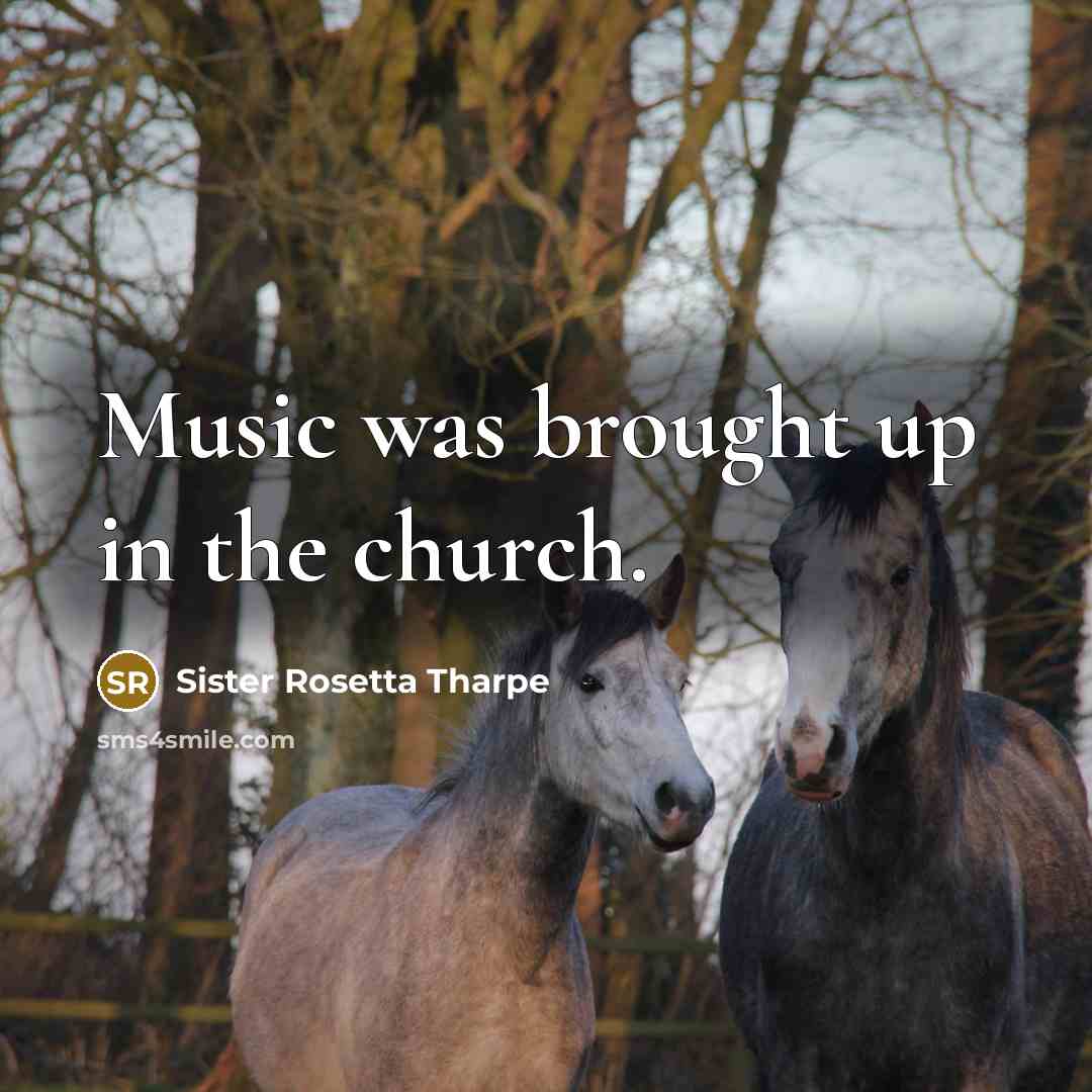 “Music was brought up in the church.…” quote by Sister Rosetta Tharpe
