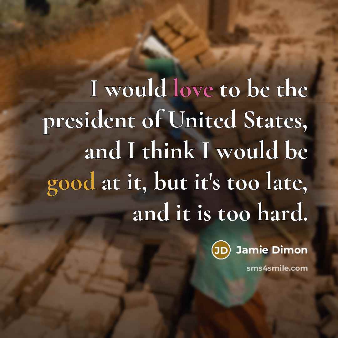 “I would love to be the president of United States,…” quote by Jamie Dimon