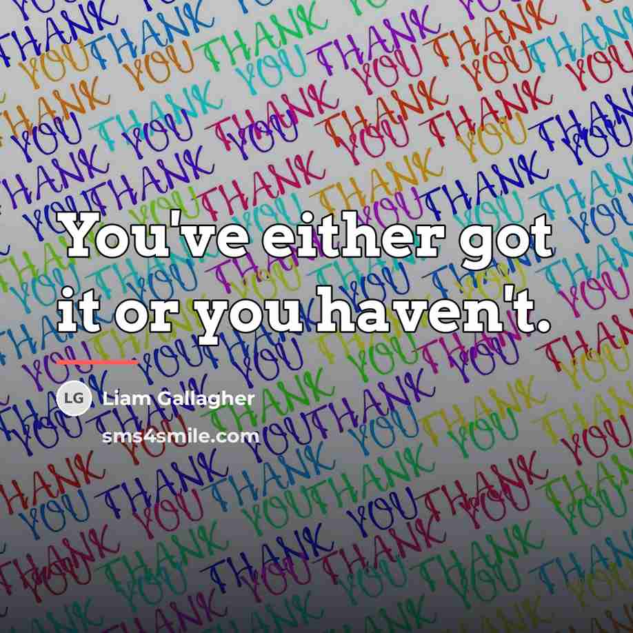 “You've either got it or you haven't.…” quote by Liam Gallagher