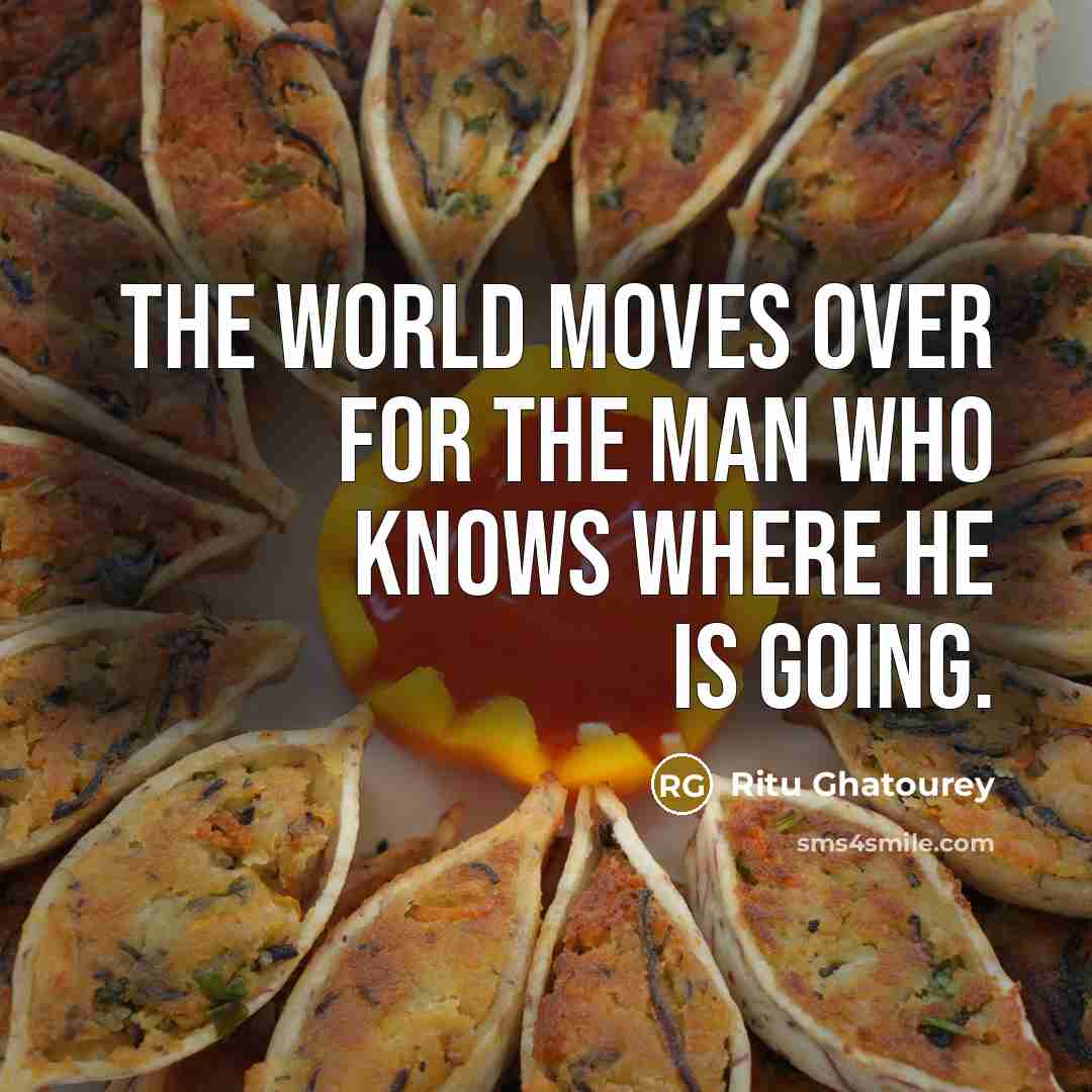 “The world moves over for the man who knows where…” quote by Ritu Ghatourey