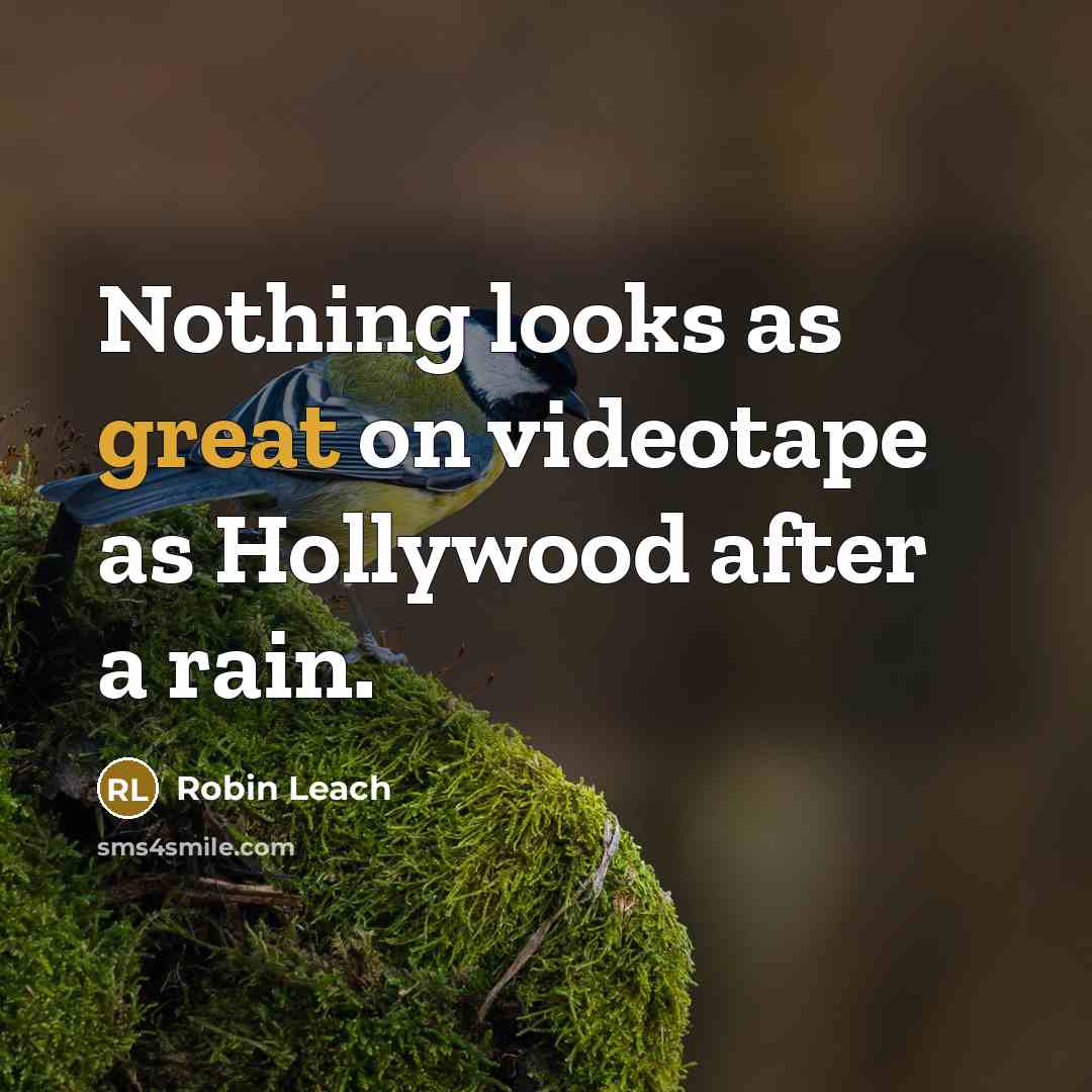 “Nothing looks as great on videotape as Hollywood after a…” quote by Robin Leach