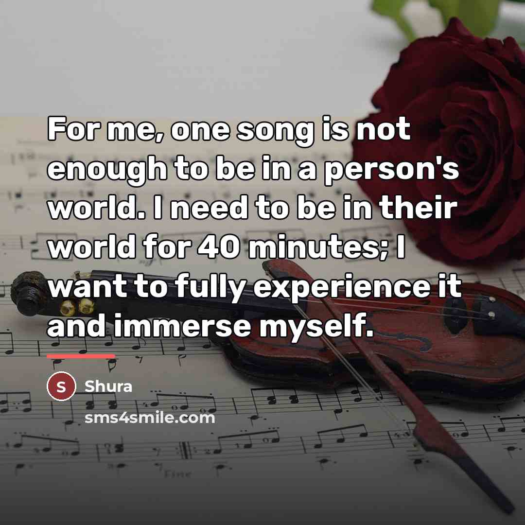 “For me, one song is not enough to be in…” quote by Shura