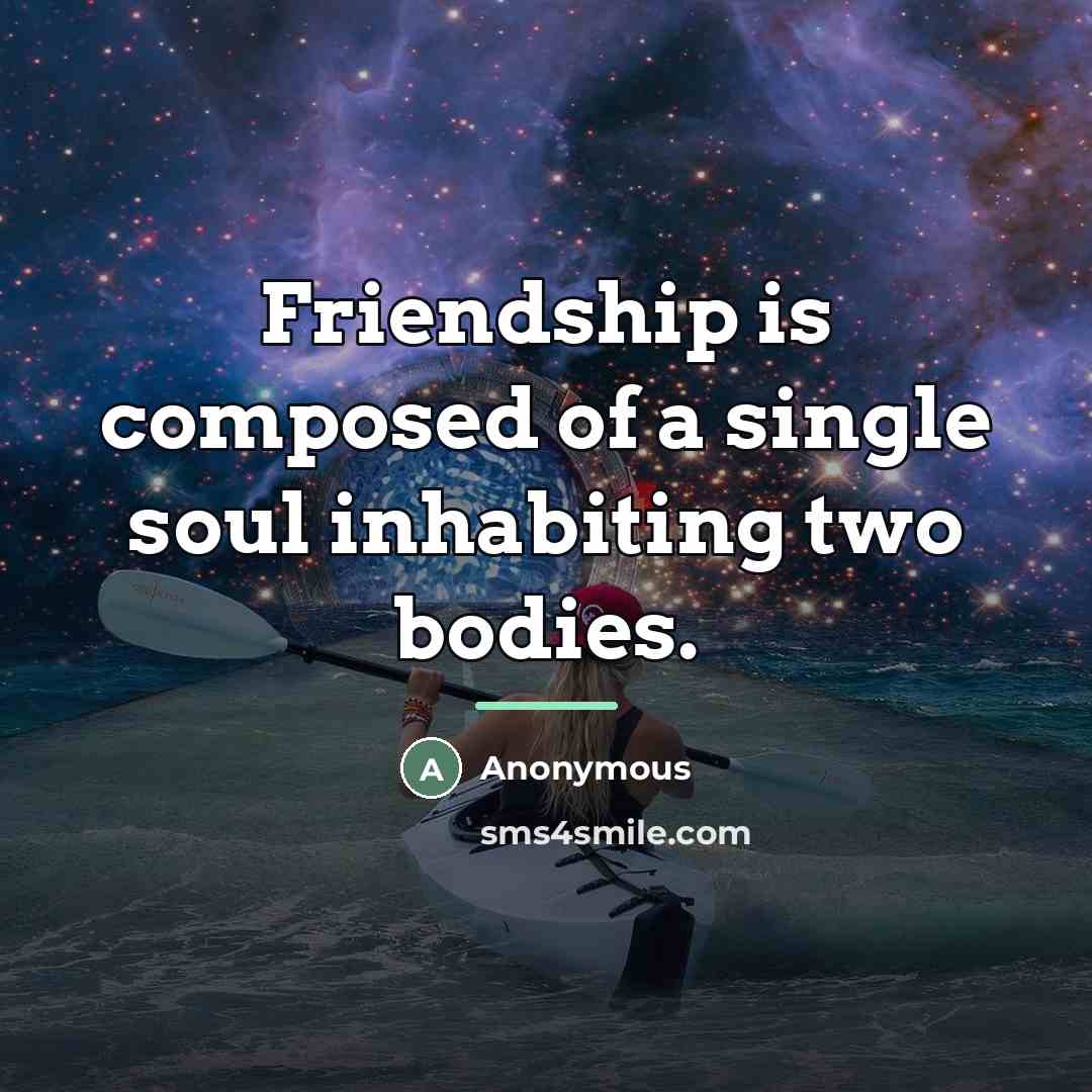 “Friendship is composed of a single soul inhabiting two bodies.…” quote by Anonymous