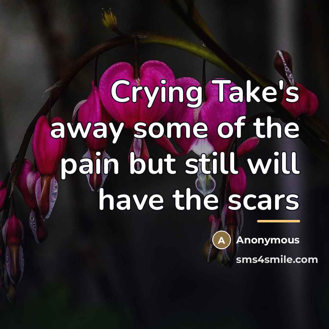 “Crying Take's away some of the pain but still will…” quote by Anonymous