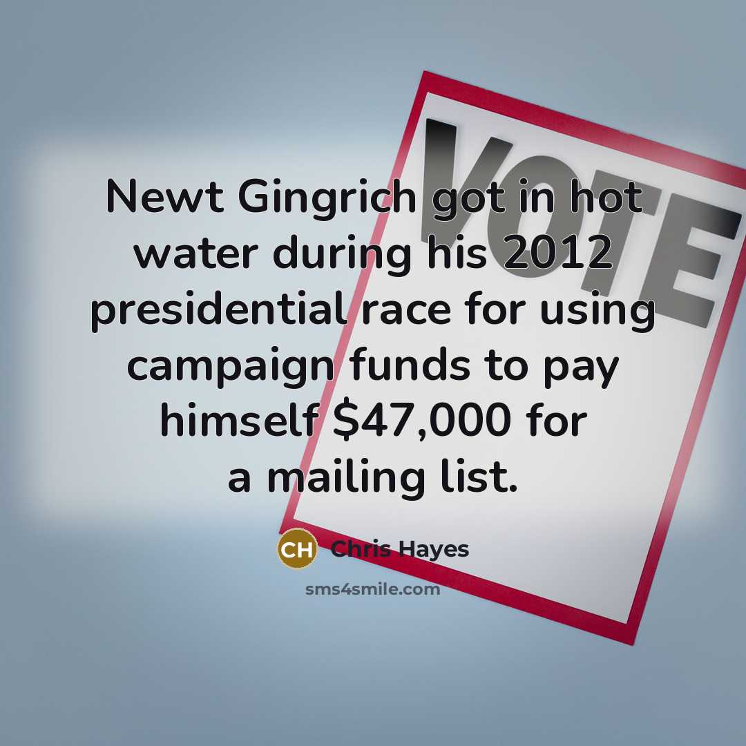 “Newt Gingrich got in hot water during his 2012 presidential…” quote by Chris Hayes