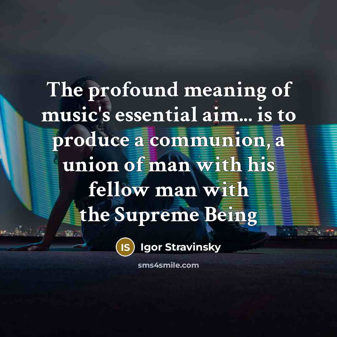“The profound meaning of music's essential aim... is to produce…” quote by Igor Stravinsky