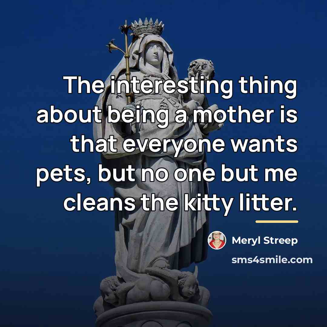 “The interesting thing about being a mother is that everyone…” quote by Meryl Streep