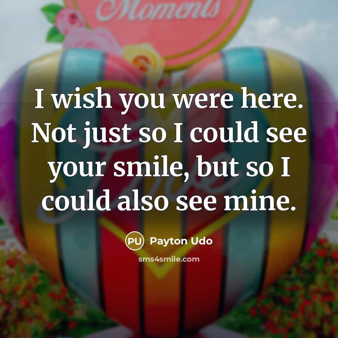 “I wish you were here. Not just so I could…” quote by Payton Udo