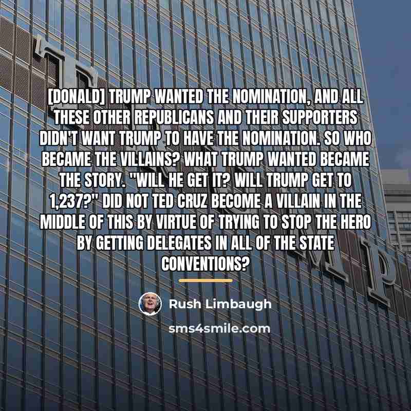 “[Donald] Trump wanted the nomination, and all these other Republicans…” quote by Rush Limbaugh