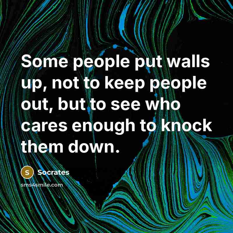 “Some people put walls up, not to keep people out,…” quote by Socrates
