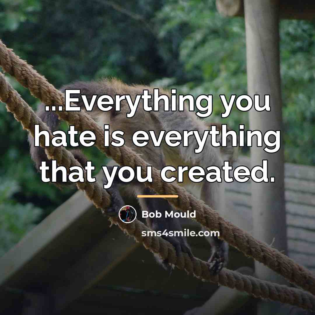 “...Everything you hate is everything that you created.…” quote by Bob Mould