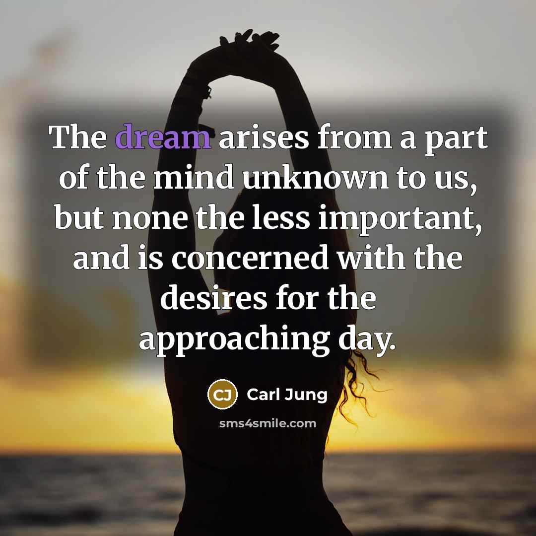“The dream arises from a part of the mind unknown…” quote by Carl Jung