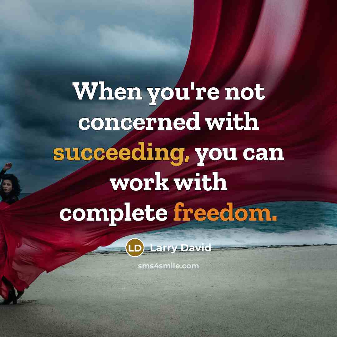 “When you're not concerned with succeeding, you can work with complete freedom.” quote by Larry David
