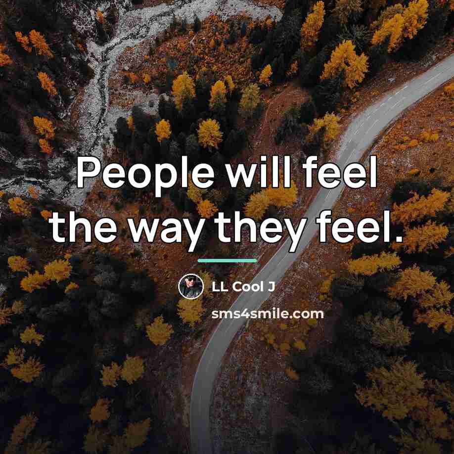 “People will feel the way they feel.…” quote by LL Cool J