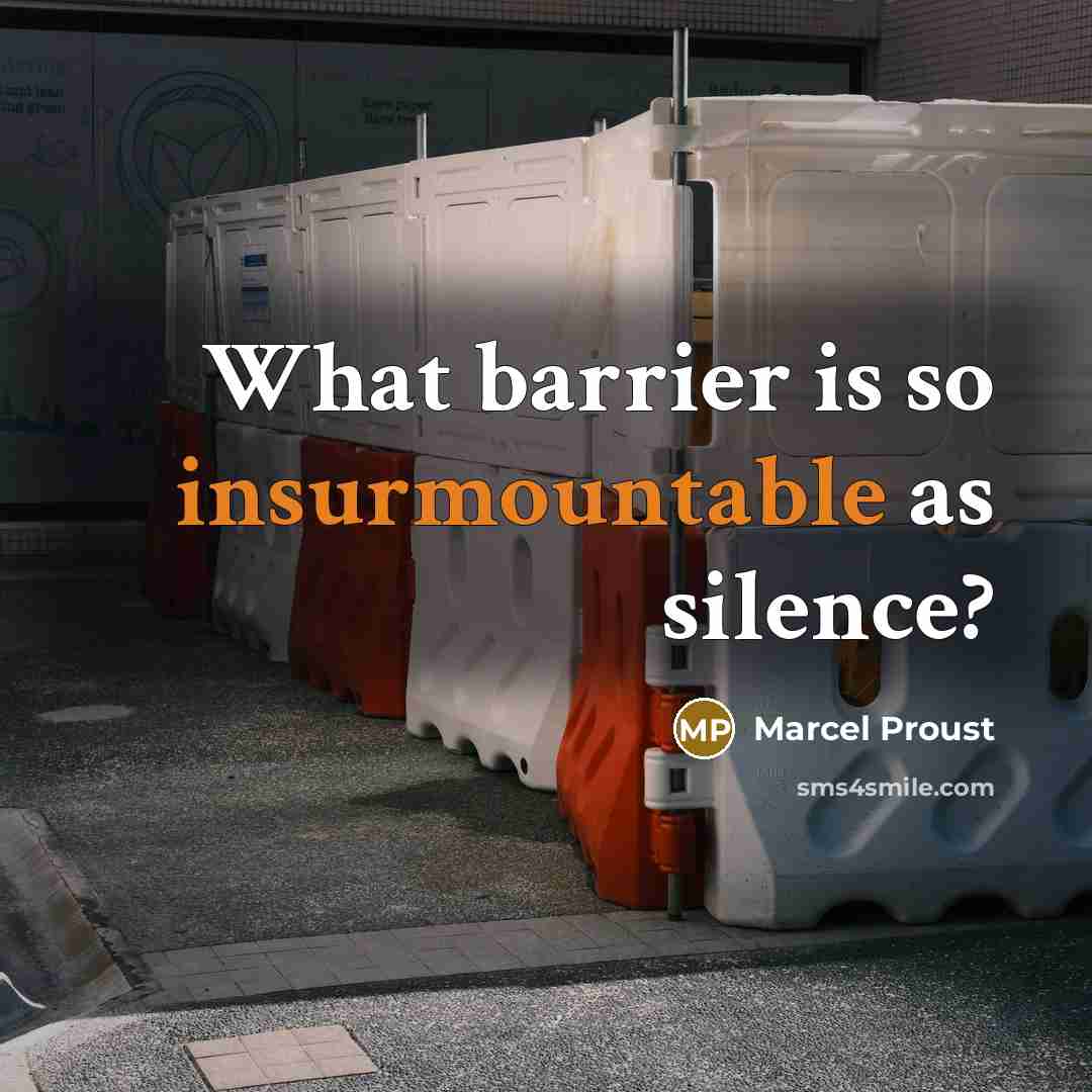 “What barrier is so insurmountable as silence?” quote by Marcel Proust
