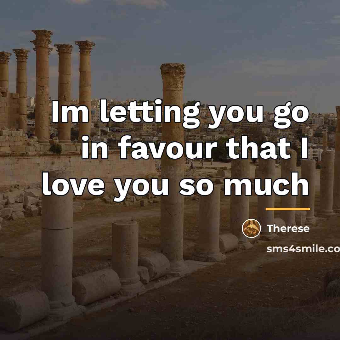 “Im letting you go in favour that I love you…” quote by Therese