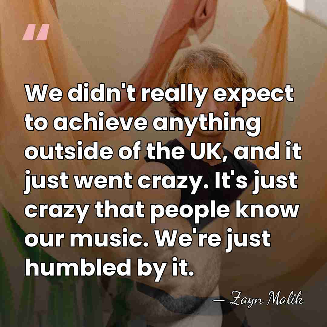 We didn't really expect to achieve anything outside of the UK, and&hellip; - Zayn Malik
