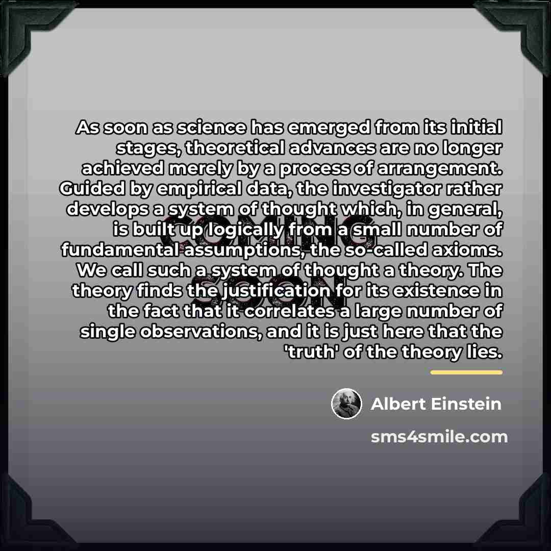 “As soon as science has emerged from its initial stages,…” quote by Albert Einstein
