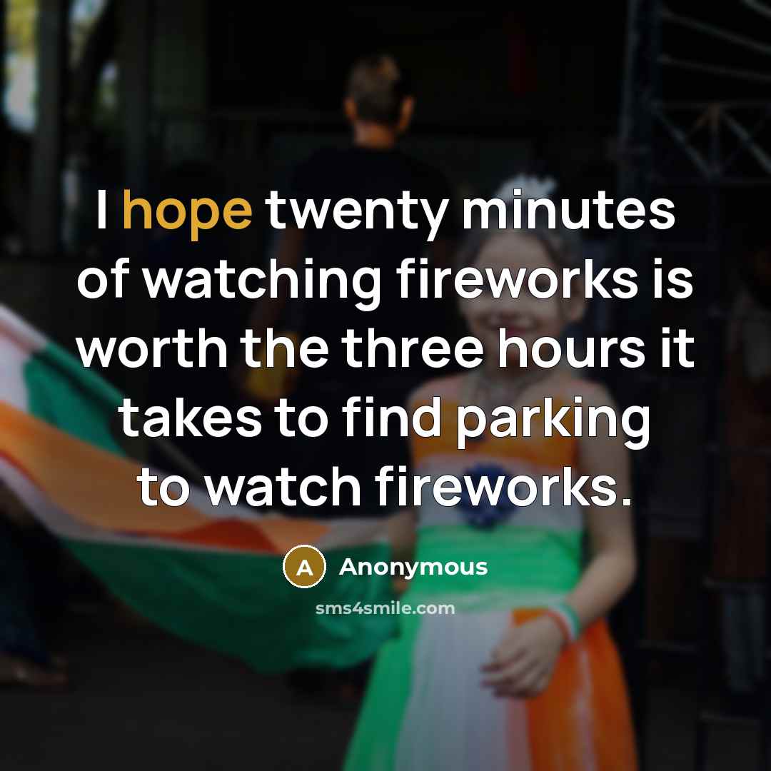 “I hope twenty minutes of watching fireworks is worth the…” quote by Anonymous