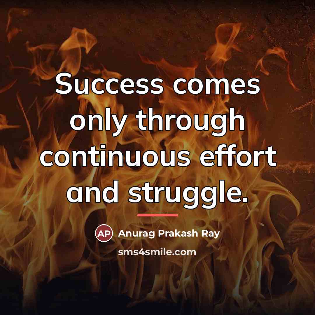 “Success comes only through continuous effort and struggle.…” quote by Anurag Prakash Ray