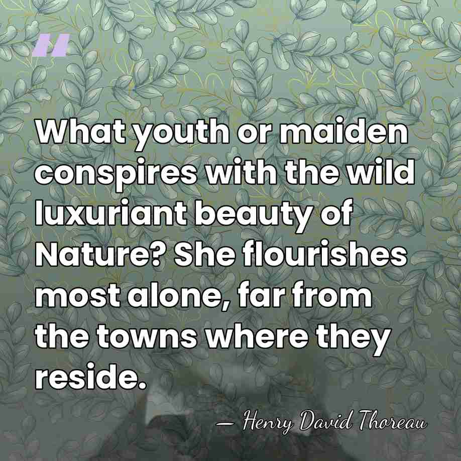 What youth or maiden conspires with the wild luxuriant beauty of Nature?&hellip; - Henry David Thoreau