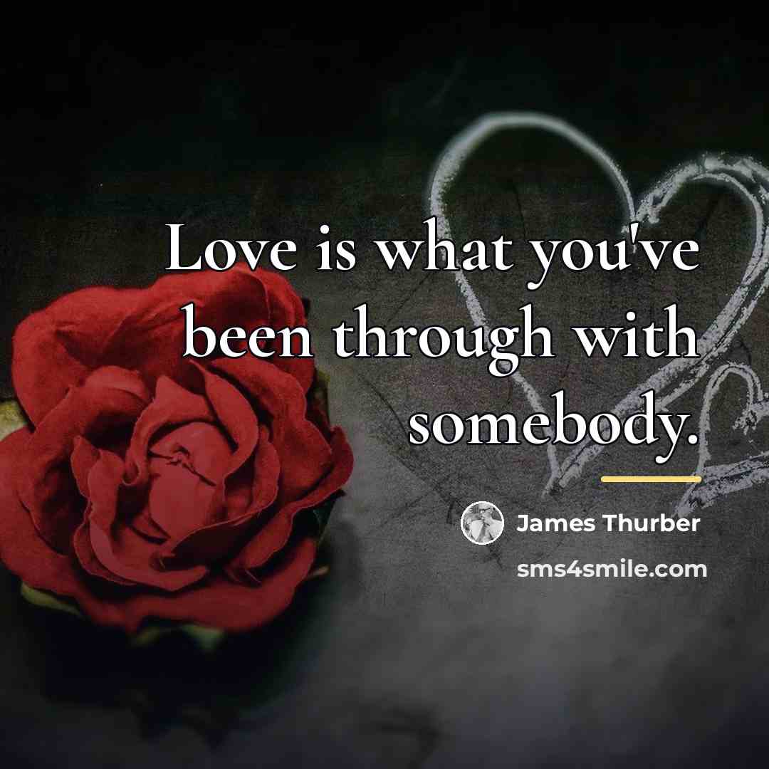 “Love is what you've been through with somebody.…” quote by James Thurber