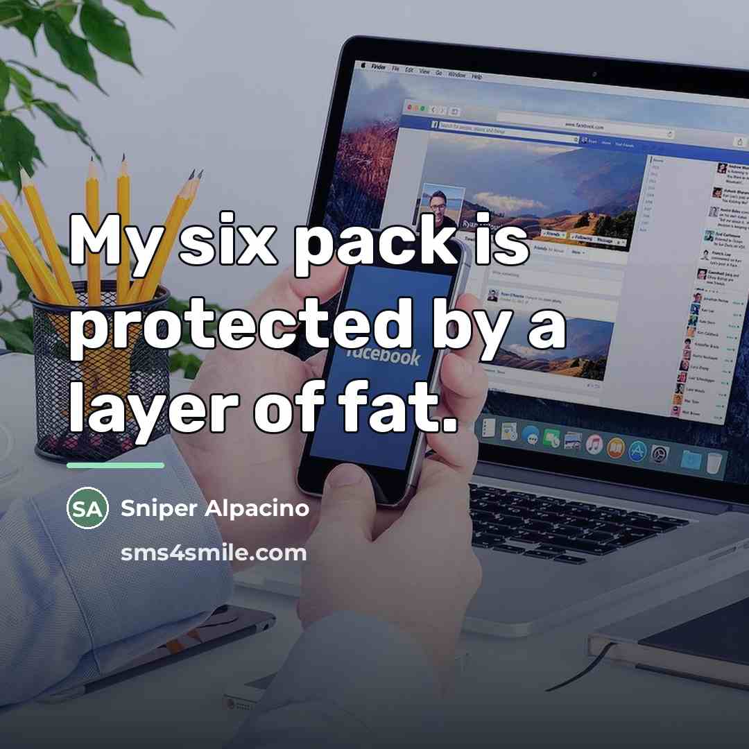 “My six pack is protected by a layer of fat.…” quote by Sniper Alpacino