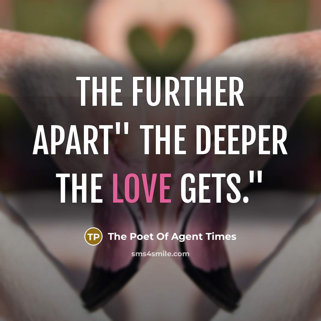 “The further apart'' the deeper the LOVE gets.''…” quote by The Poet Of Agent Times