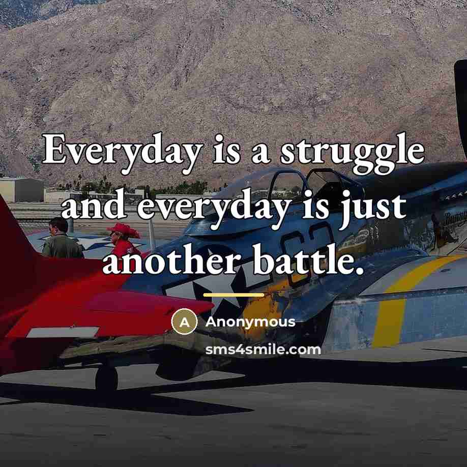 “Everyday is a struggle and everyday is just another battle.…” quote by Anonymous