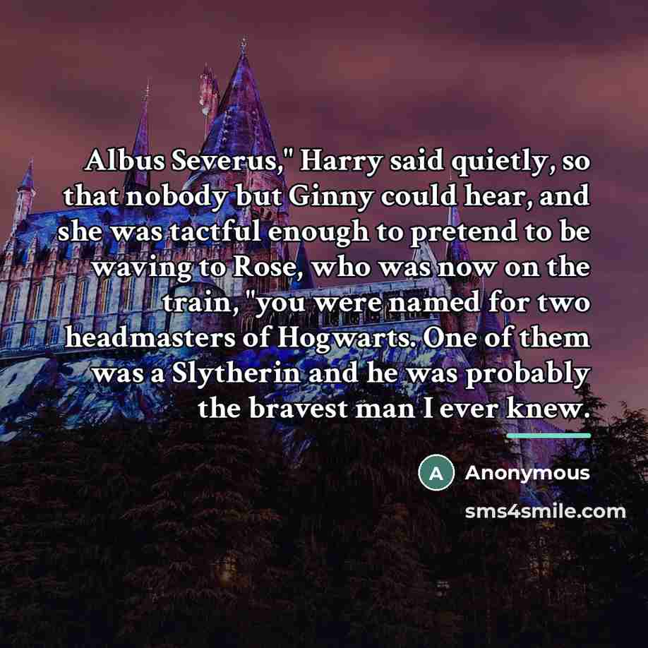“Albus Severus," Harry said quietly, so that nobody but Ginny…” quote by Anonymous